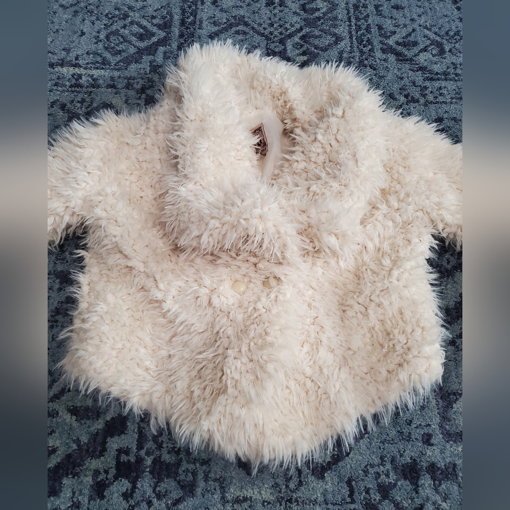 Decree Faux Fur Long Sleeve Cream Jacket - Picture 5 of 12